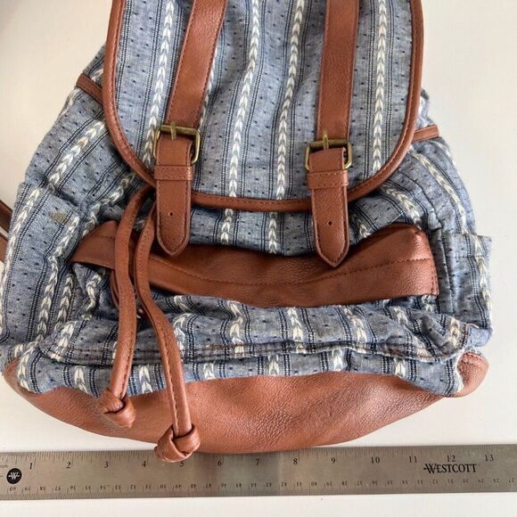 Madden‎ Girl Backpack  Denim Chambray Vegan Leather - Picture 12 of 13